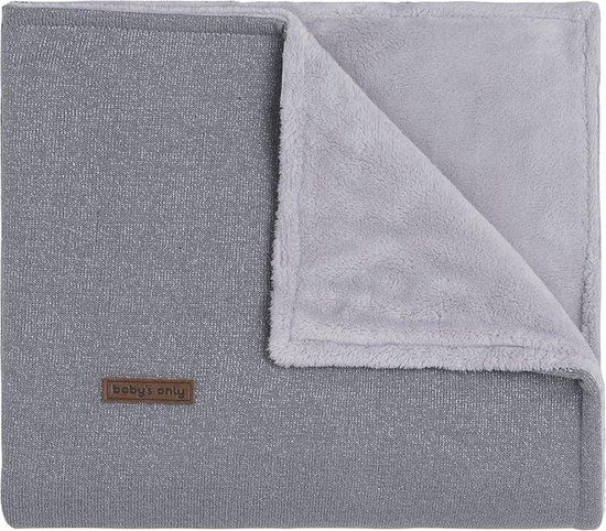 Baby's Only Gebreide ledikantdeken teddy Sparkle - Zilvergrijs Mêlee - 100x135 cm
