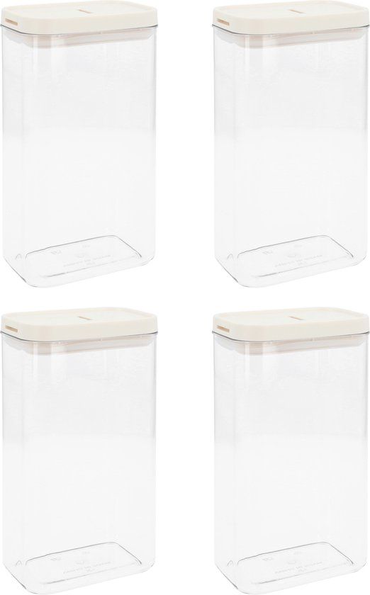 Krumble Voorraadpotten - Set van 4 - 1800 ml - Plastic