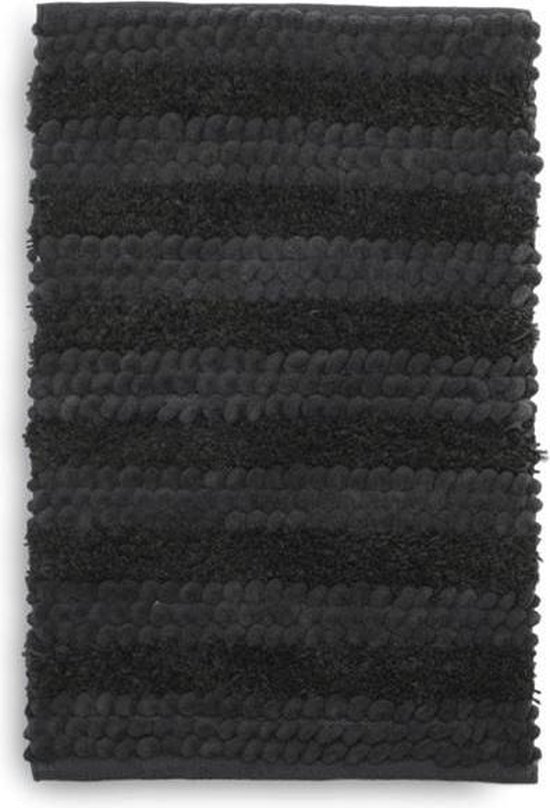 Heckett & Lane Roberto Bath Mat, 60% Cotton, 40% Polyester, Dark Grey, 60 x 100 Cm, 1.0 Pieces