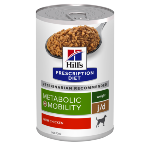 Hill's Prescription Diet J/D Metabolic + Mobility Weight Management hond 12x370gr blik