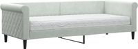 vidaXL Slaapbank met matras 80x200 cm fluweel lichtgrijs