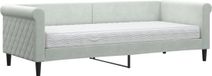 vidaXL Slaapbank met matras 80x200 cm fluweel lichtgrijs
