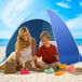 Markenlos Pop-up strandtent met UV-bescherming - Draagbaar, geschikt voor 2-3 personen