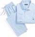 Polo Ralph Lauren PJ Set-Sleep Set Heren Lichtblauw Gestreept Lange Mouw Katoen/Elastaan Maat S