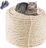 Markenlos Natuurlijk sisal-touw - Alternatief voor krabpalen voor katten - 60 meter - Natuurlijk wit