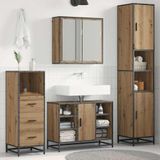 Prolenta Maison Exclusive Ensemble de meubles de salle de bain "Exclusive" - 3 pièces, chêne artisanal, dimensions : 80 x 33 x 60 cm