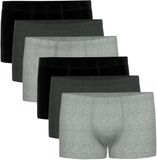 Seidensticker Boxershorts Set van 6 Zwart/Grijs Heren Katoen/Elastaan Maat L