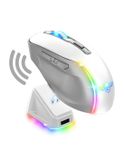 Spirit of Gamer S-EM50WT Gaming Mouse - White - RF Wireless + Bluetooth + USB Type-A - Optical - 8000 DPI