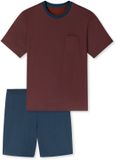SCHIESSER - Pyjama kort - Heren - Gestreept - Katoen - Rood