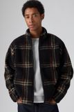 Levi's Nolan Sherpa sweater met rits - Men's - M - Bruin / Vilja Windowpane Jet Black