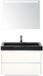 BES LED Dante Badmeubelset 80 cm - Wit Hoogglans - Wastafel Hardsteen Wit Lucca met Sence Spiegel