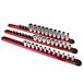 MichaelPro MP014001 3-delige aluminium socket organizer rail set - 1/4", 3/8-inch en 1/2-inch drive tool socket organisatoren houden 46 stopcontacten, zware socket opslag