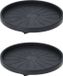 Pro Garden Plantentrolley - 2x - kunststof - donkergrijs - rond - D30 cm - 100 kilo