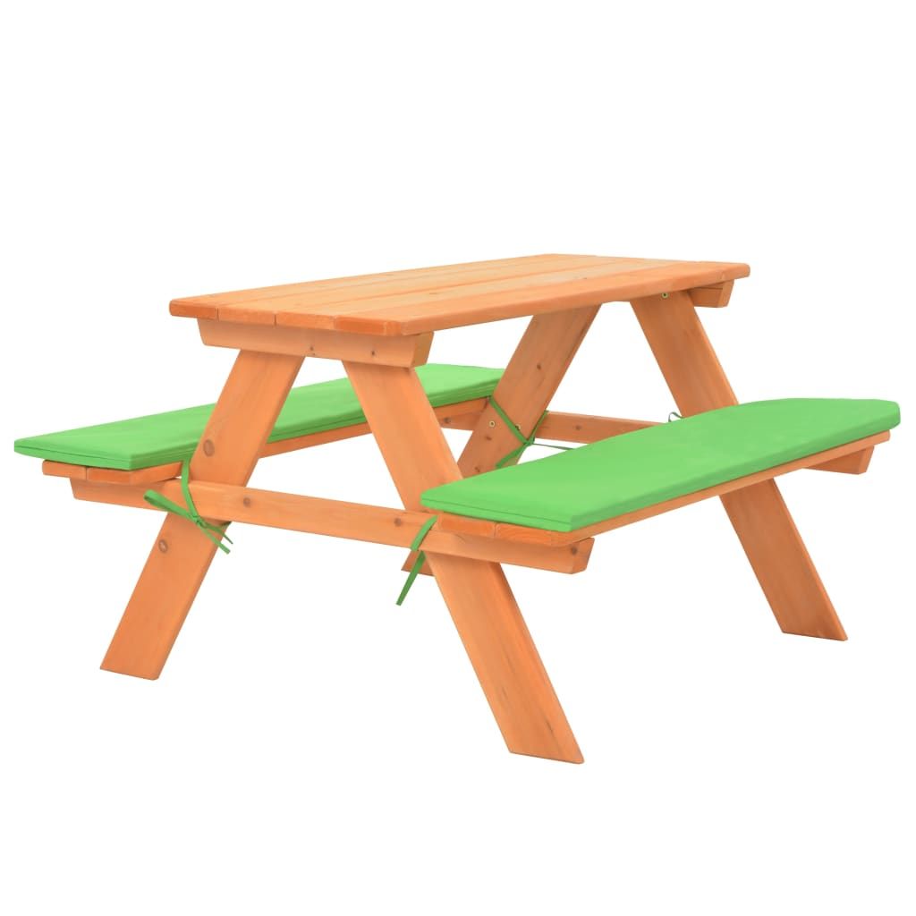 vidaXL Kinderpicknicktafel met banken 89x79x50 cm massief vurenhout - bruin