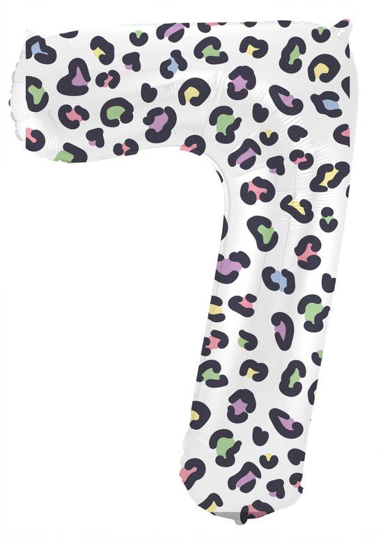 Folat Folieballon Cijfer 7 Bright Panther - 86 cm