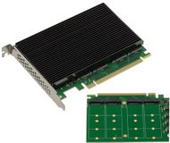 KALEA-INFORMATIQUE PCIe Gen 5.0 x16 controllerkaart voor 4 M.2 NVMe M Key SSD's met PI6CB33402 PCIe5 64GB/s chipset