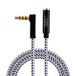 CableCreation Headset-verlengkabel 3 m, 4-pins TRRS 3,5 mm audio-verlengkabel mannelijk naar vrouwelijk, 90 graden haakse hulpverlengkabel, compatibel met microfoon, 10FT / zwart en wit