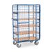 Fetra Hoge etagewagen met 5 opklapbare etages met laadvlak van 1000 x 600 mm gesloten