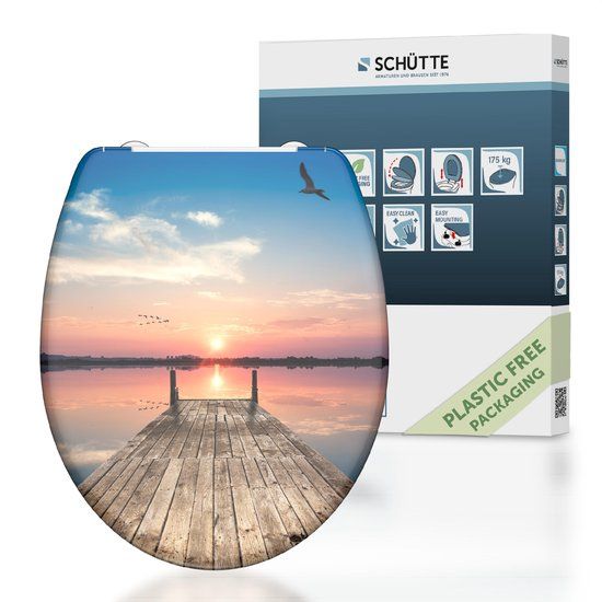 SCHÜTTE WC-Bril SUNSET SKY - Duroplast - Soft Close - Afklikbaar - RVS-Scharnieren