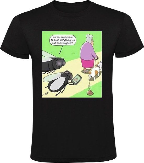 Vlieg maakt foto van eten Heren T-shirt - Zwart - 4XL