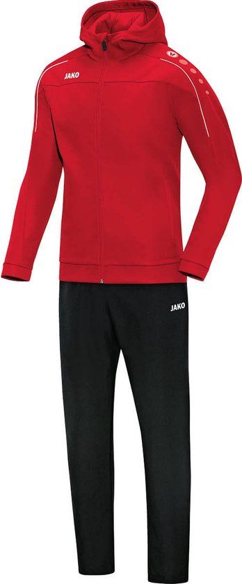 Jako Classico Vrijetijdspak Met Kap Kinderen - Rood - Maat 164