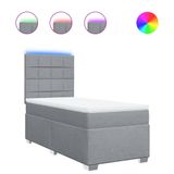 VidaXL Boxspringbed met matras, lichtgrijs, 180x200 cm, gestoffeerd