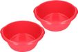 Merkloos Hega Hogar 2x Afwasteil / Afwasbak Rond Rood 25 Liter Kunststof