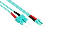 Good Connections LWL Duplex Patchkabel LC naar SC Multimode 50/125 Inch Glasvezel turquoise OM3 - Aqua/Türkis 3 m