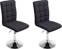 CLP Peking Set van 2 Eetkamerstoelen - Stof zwart