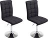 CLP Peking Set van 2 Eetkamerstoelen - Stof zwart