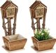 Merkloos Relaxdays Bijenhotel met bloembak, set van 2, tuin & balkon, voor metselbijen, solitaire bijen, wilde bijen, natuur