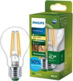 Philips LED Philips UltraEfficient LED lamp - 40W - E27 fitting - Warmwit licht: 2700K - Dimbaar - Helder glas - A60 lampvorm - Lange levensduur
