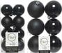 Kaemingk B.V. Set de 16x boules de Noël noires 4 cm / 6x boules de Noël 8 cm plastique mat/brillant