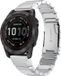 By Qubix Qubix Stainless Steel Link Strap - Silver - 26mm Quickfit - Compatible with Garmin Fenix 7X / 6X / 5X