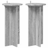 vidaXL Plantenstandaard 2 stuks Grijs Sonoma 29,5 x 29,5 x 60 cm Bewerkt Hout