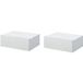 Ensemble de 2 tables de chevet suspendues avec 1 tiroir, fixation murale, style moderne pour chambre, 40 x 30 x 15 cm, blanc