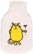 Cosy & Trendy Warmwaterkruik - Wit - Oranje Kat Print - 2 Liter - Pluche Hoes