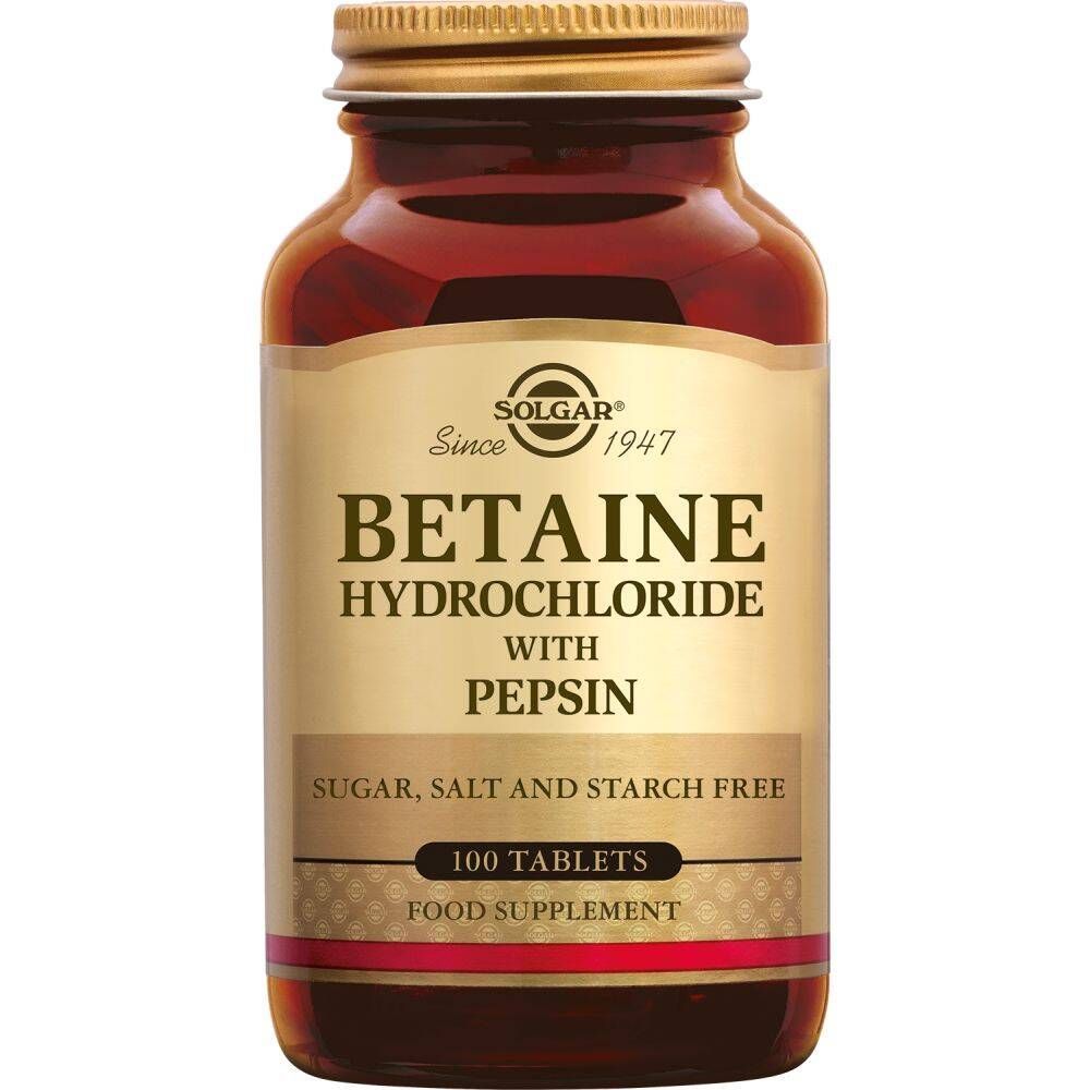Solgar Betaine Hydrochloride Pepsin 100 tabletten