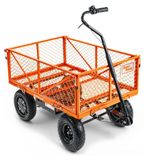 Merkloos Bolderwagen - Met verwijderbare zijwanden - 180 kg - Zwart - Opvouwbaar