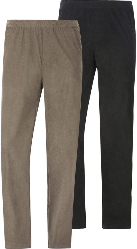 Jan Vanderstorm herren Dubbelpak Corduroy Broek - 31 - zwart - Plus Size