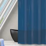 MSV Douchegordijn, polyester, Romana, 180 x 180 cm, donkerblauw, transparant