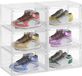 SONGMICS Boîtes à chaussures Set de 6, Empilable, Blanc transparent
