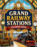 Grand Railway Stations Coloring Book