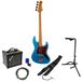 JET Guitars JJB-300 Lake Placid Blue guitare basse électrique set de démarrage