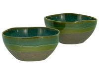 CreaTable Basalt Bowls, 19678, 2-delige serviesset, olijf, aardewerk, 900 ml