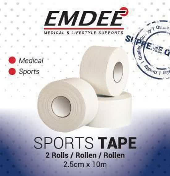 Emdee Sporttape Duo White - 2.5 cm x 10 meter - 2ST - 8717178070477