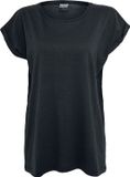Urban Classics Extended Shoulder Tee Dames T-shirt - Zwart - L