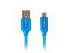 Lanberg CA-USBM-20CU-0018-BL USB-kabel USB 2.0 1,8 m Micro-USB A naar USB A Blauw