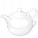 Wilmax Tea For One Set: 375ml Theepot & 340ml Kop, Wit Porselein
