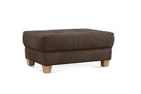 CAVADORE Puccino kruk met houten poten, landelijke stijl, microvezel, donkerbruin, 99 x 45 x 65 cm